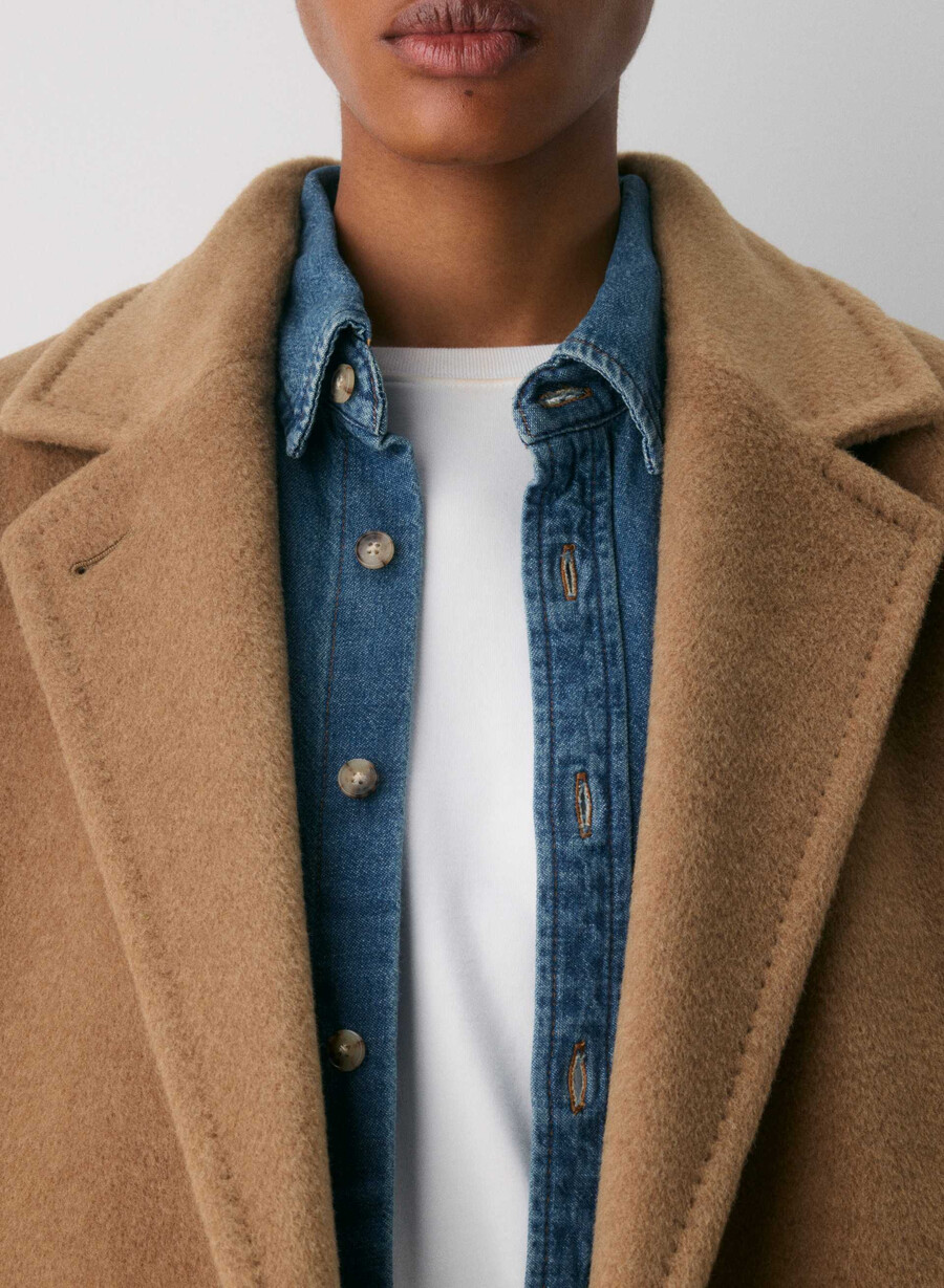 the slouch coat - recamel wool cocoa sand