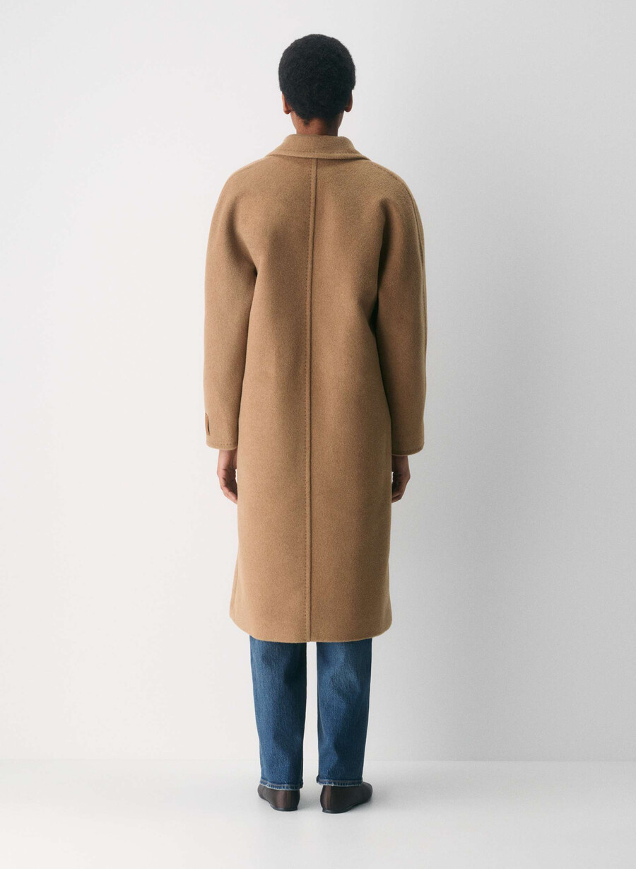 the slouch coat - recamel wool cocoa sand