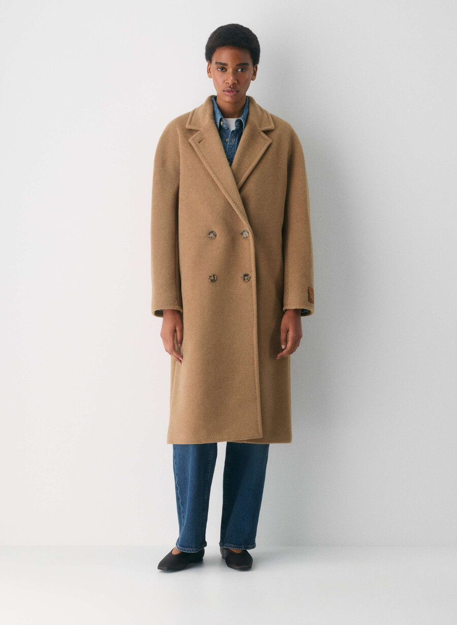 the slouch coat - recamel wool cocoa sand