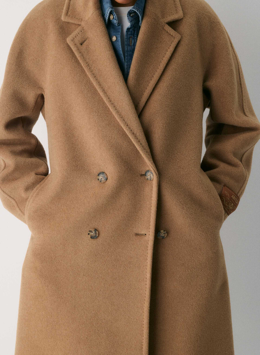 the slouch coat - recamel wool cocoa sand