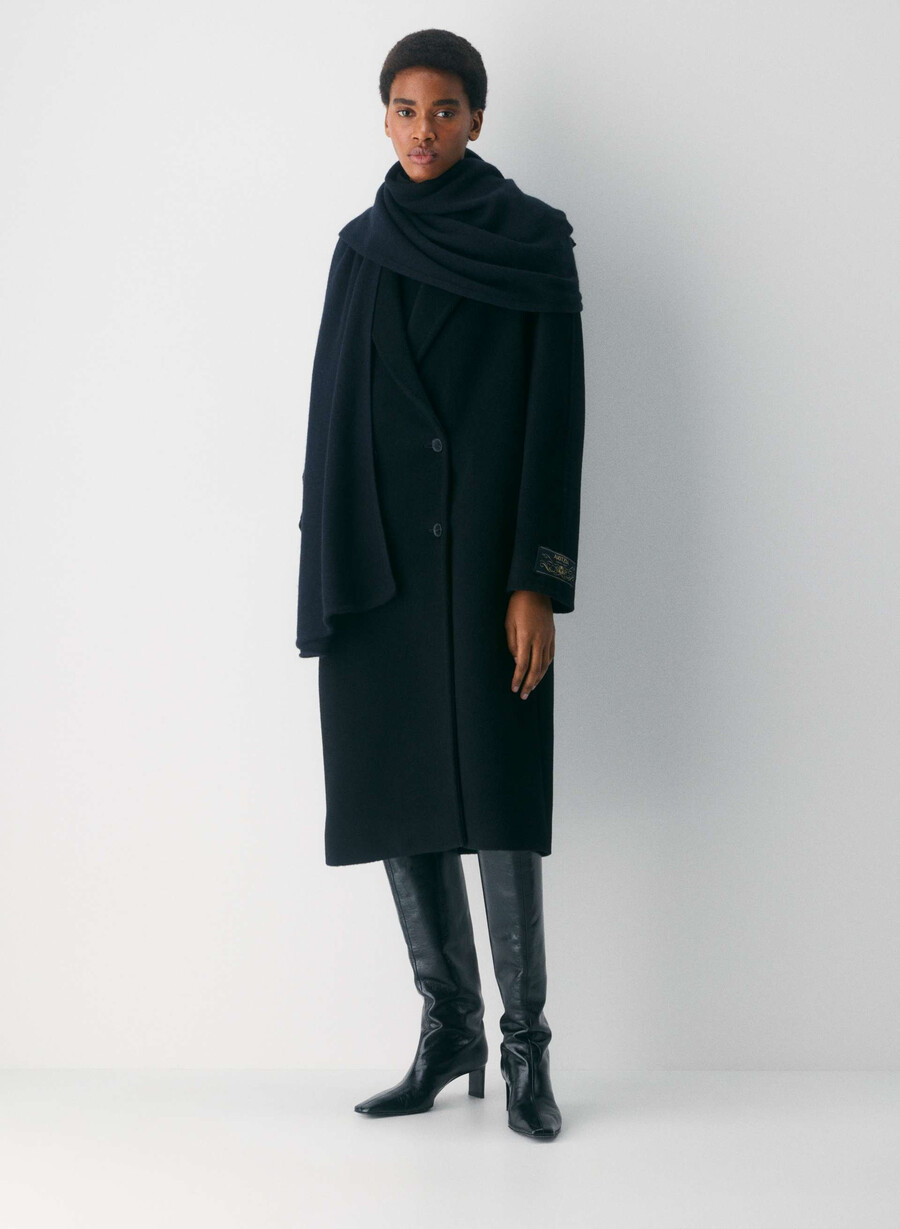 the slouch coat - soft wool cashmere black