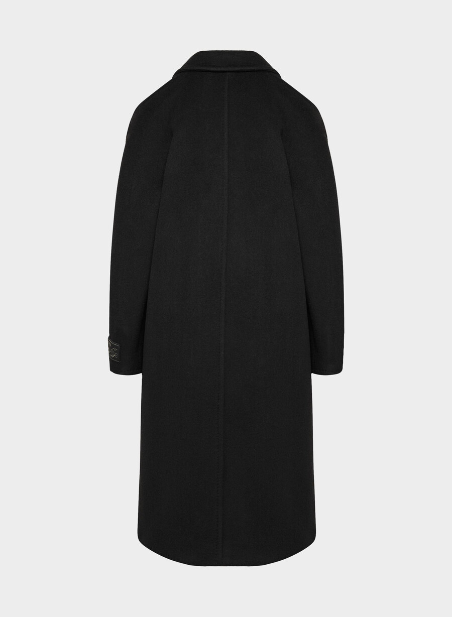the slouch coat - soft wool cashmere black