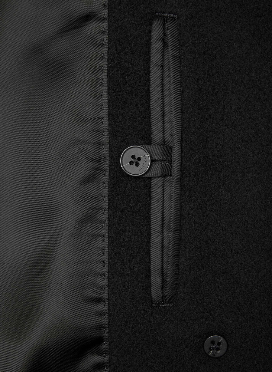 the slouch coat - soft wool cashmere black