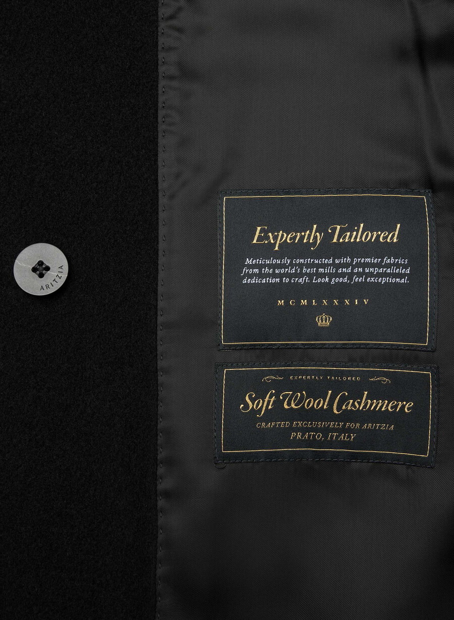 the slouch coat - soft wool cashmere black