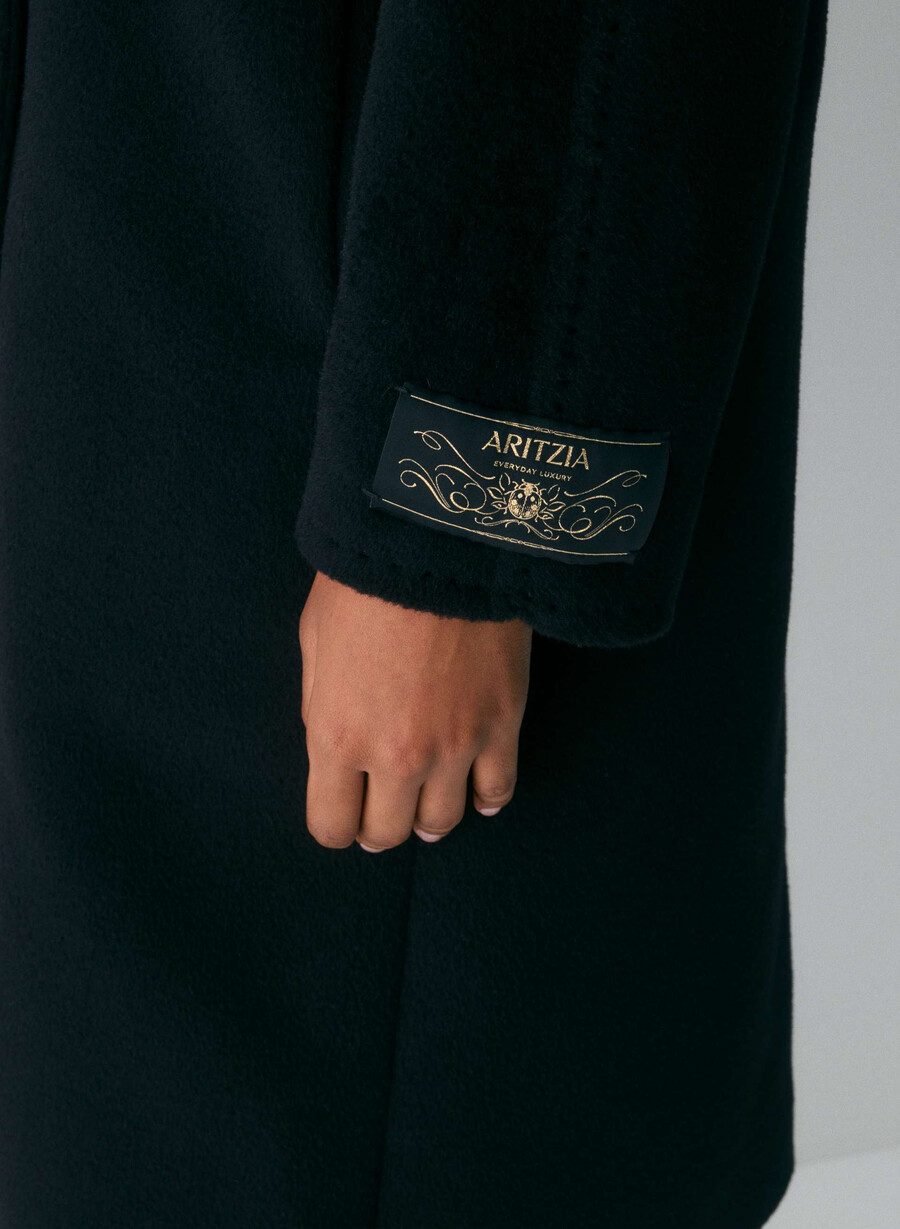 the slouch coat - soft wool cashmere black