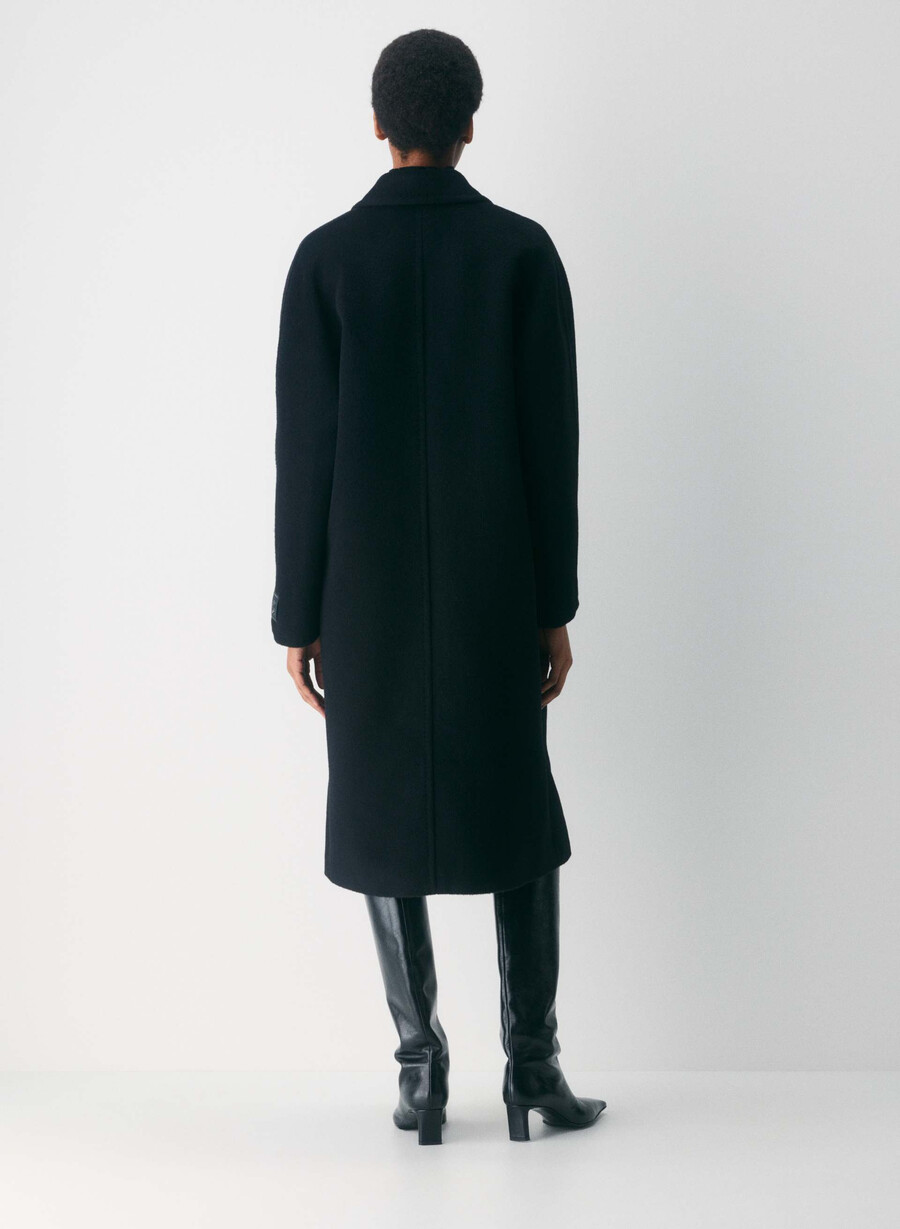 the slouch coat - soft wool cashmere black