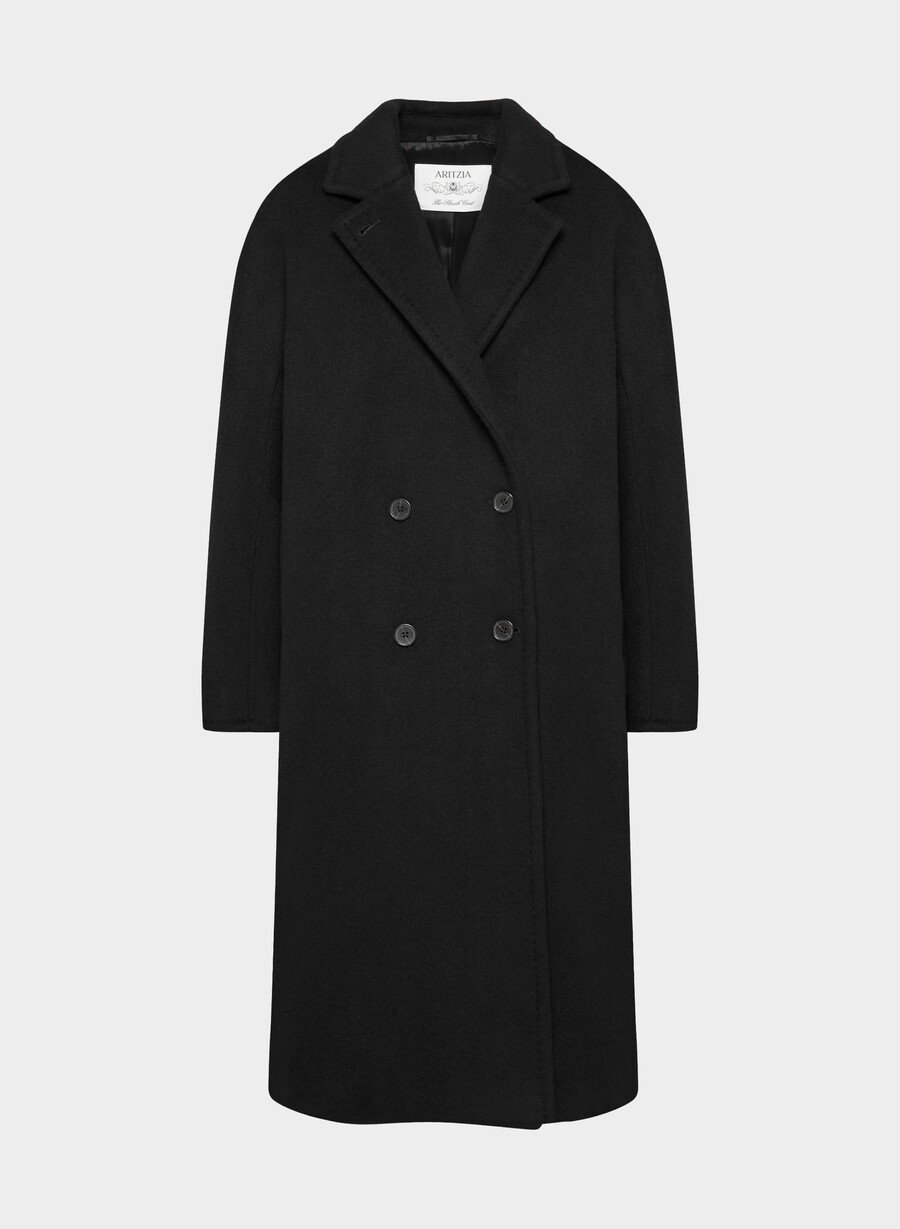 the slouch coat - soft wool cashmere black