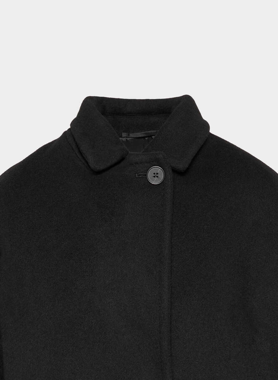 the slouch coat - soft wool cashmere black