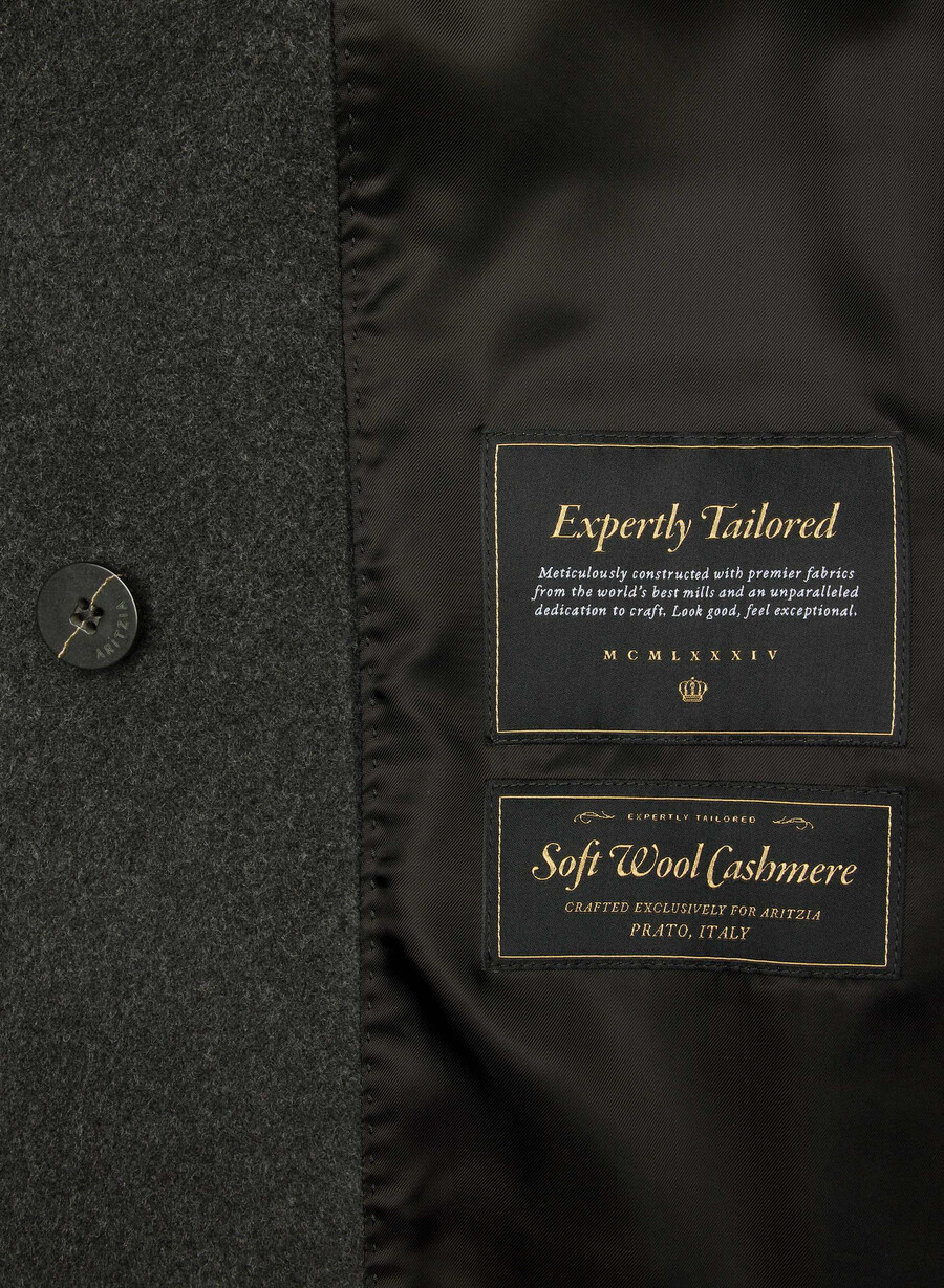 the slouch coat - soft wool cashmere heather black