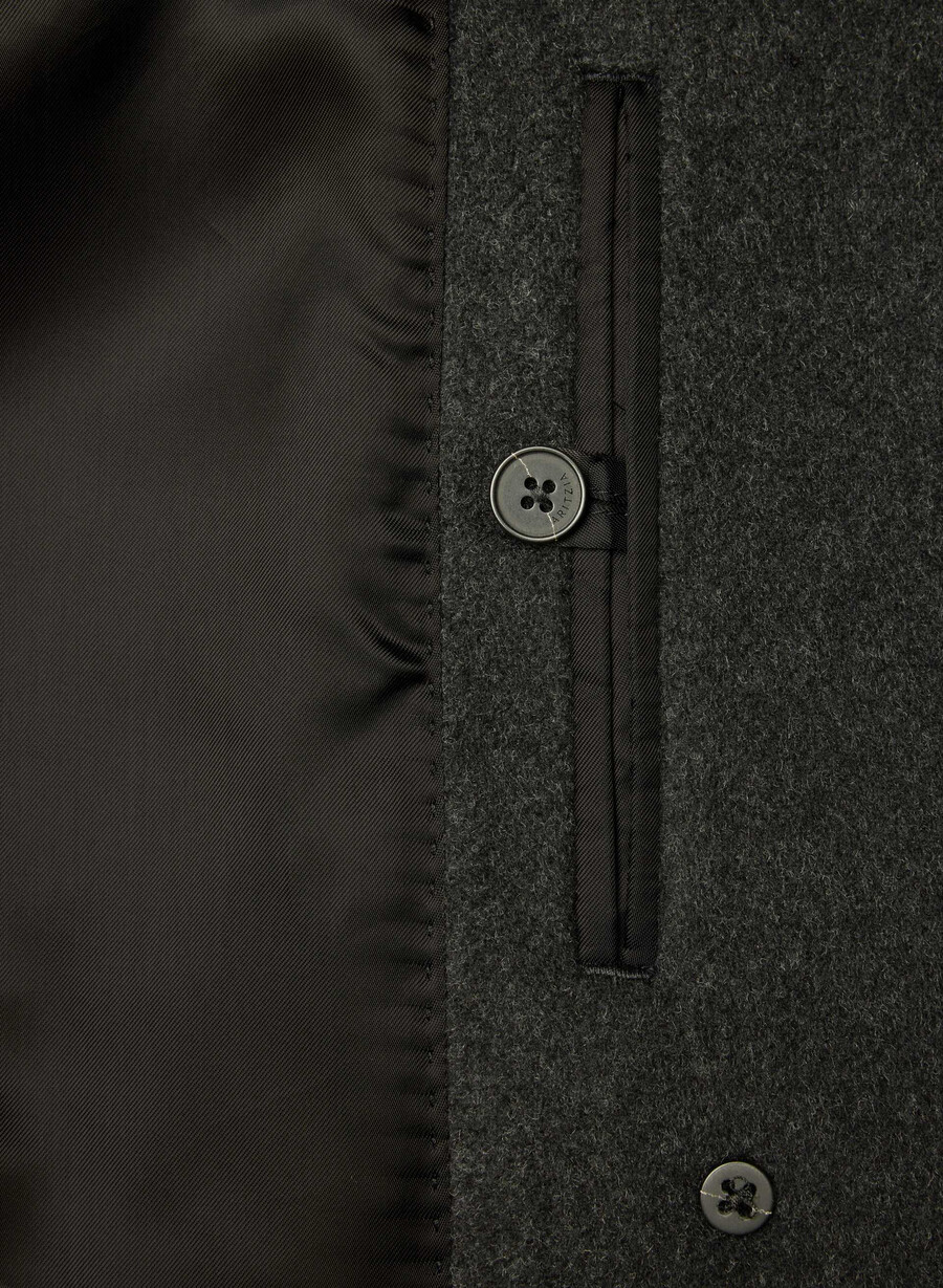 the slouch coat - soft wool cashmere heather black