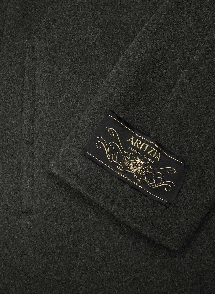 the slouch coat - soft wool cashmere heather black