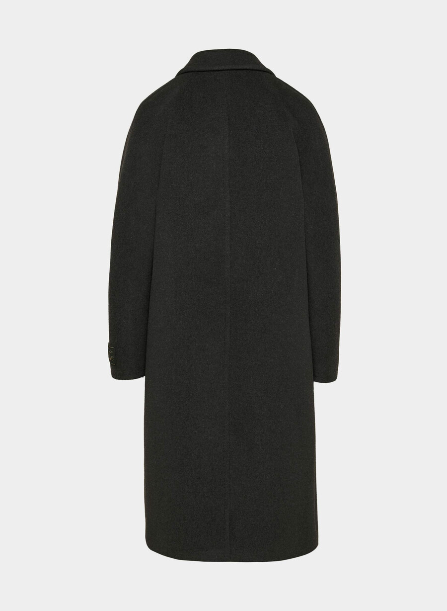 the slouch coat - soft wool cashmere heather black