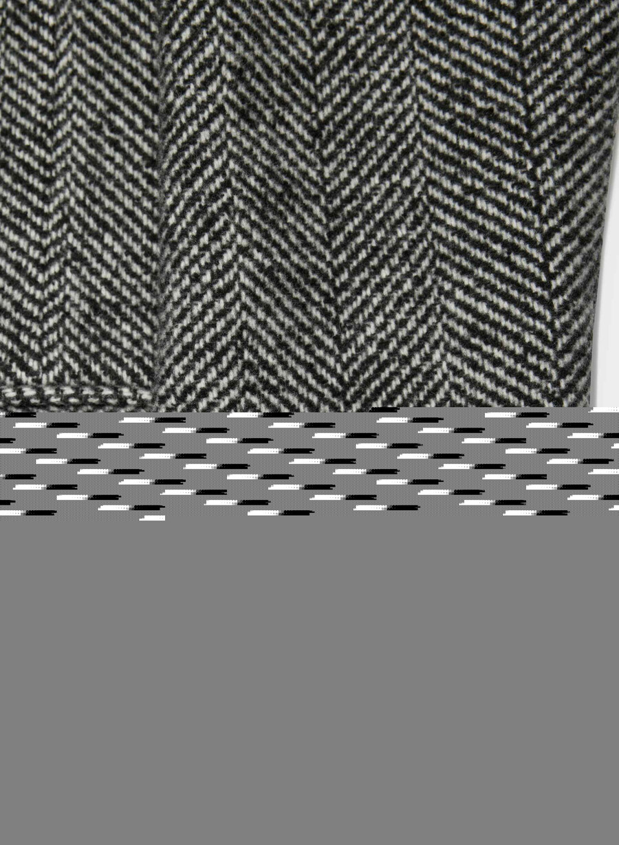 the constant coat - soft wool cashmere herringbone blkwht