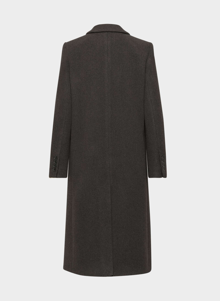 the constant coat - soft wool cashmere herringbone r m brblk