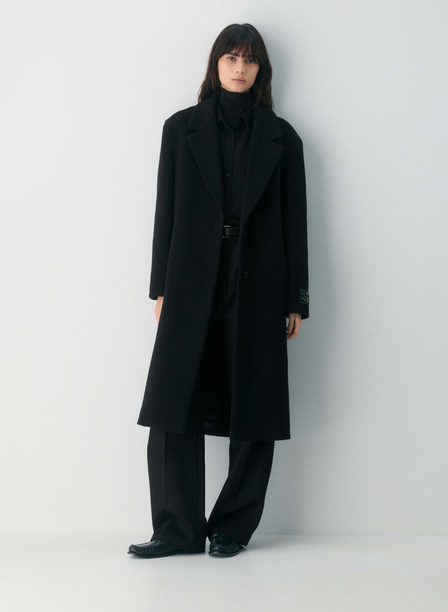 the only coat - soft wool cashmere black