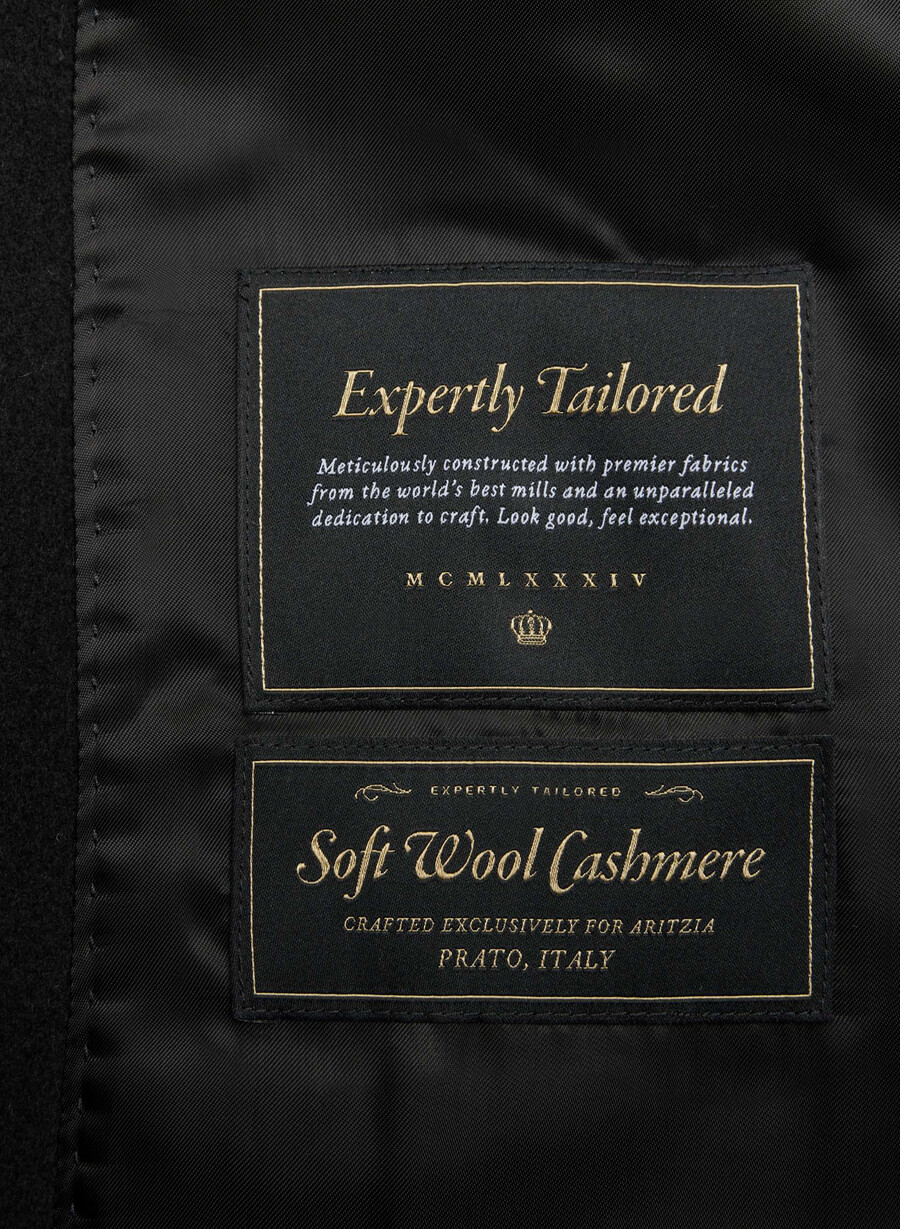 the only coat - soft wool cashmere black