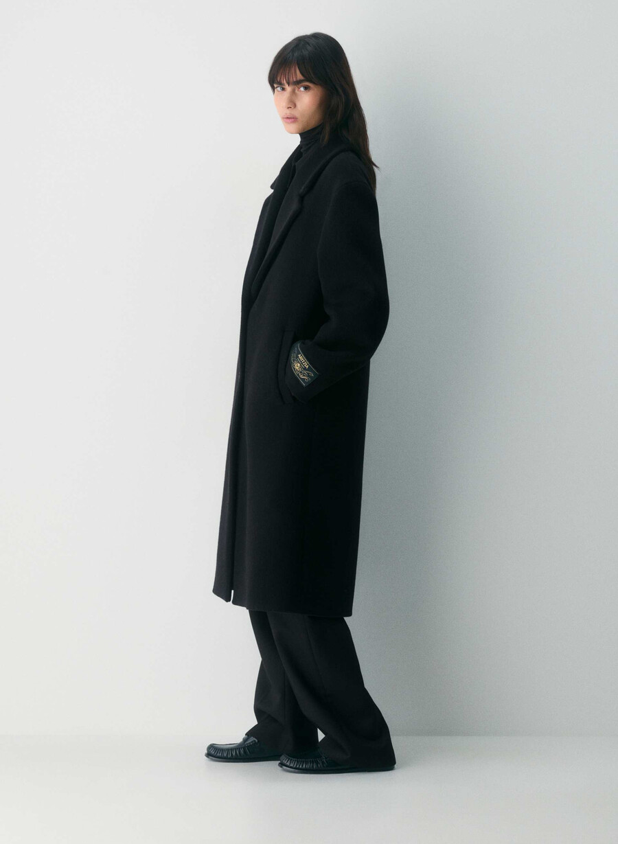the only coat - soft wool cashmere black
