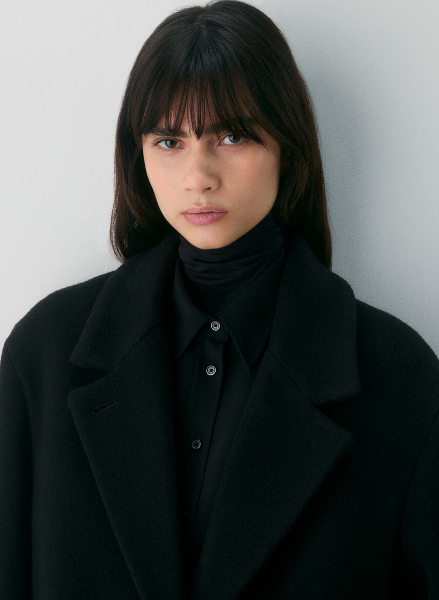 the only coat - soft wool cashmere black