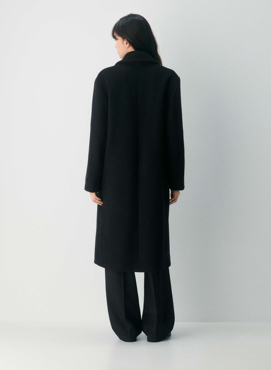 the only coat - soft wool cashmere black