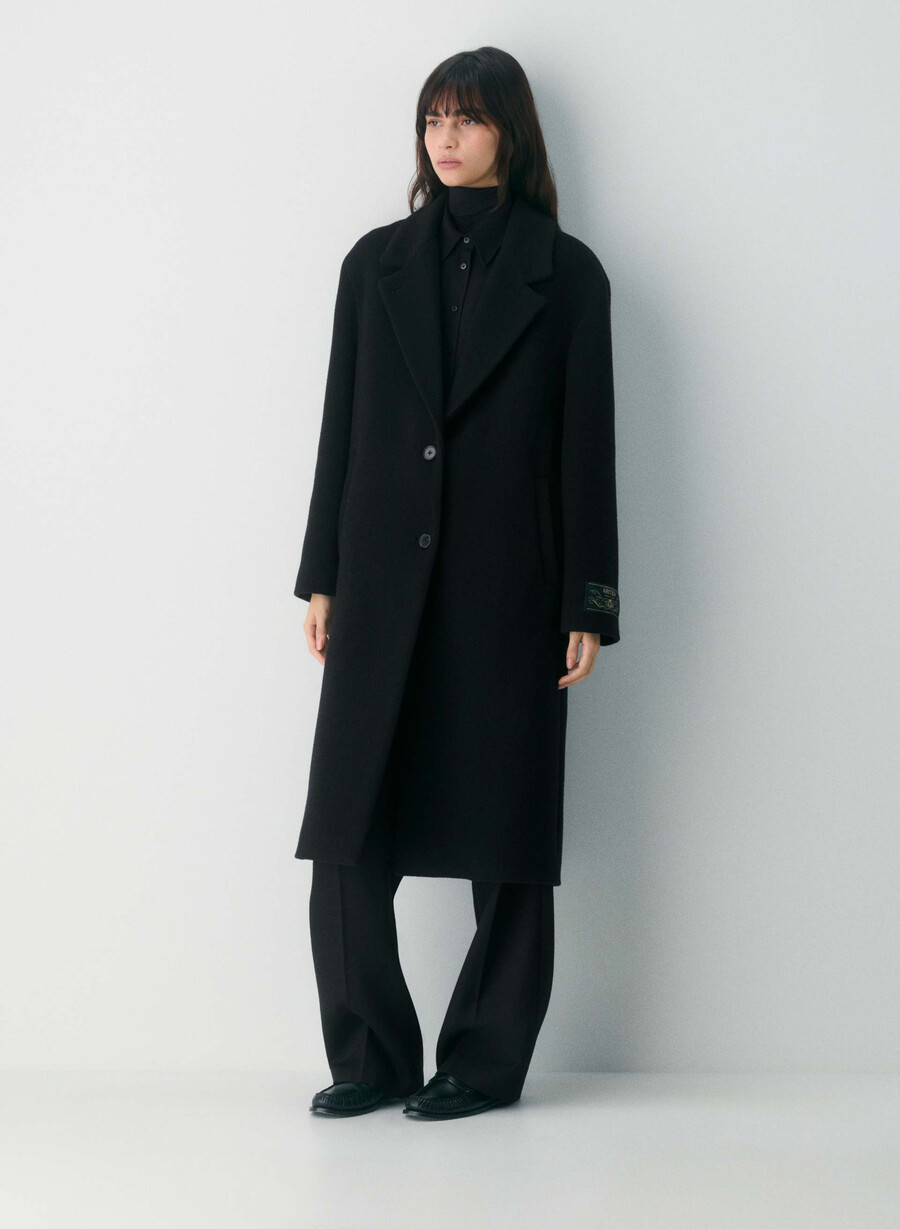 the only coat - soft wool cashmere black