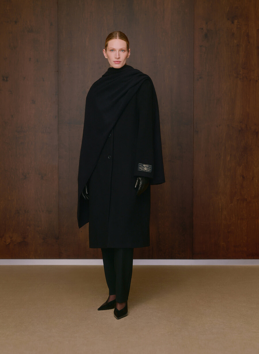 the only coat - soft wool cashmere black