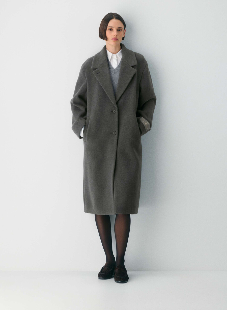 the only coat - soft wool cashmere heather charcoal
