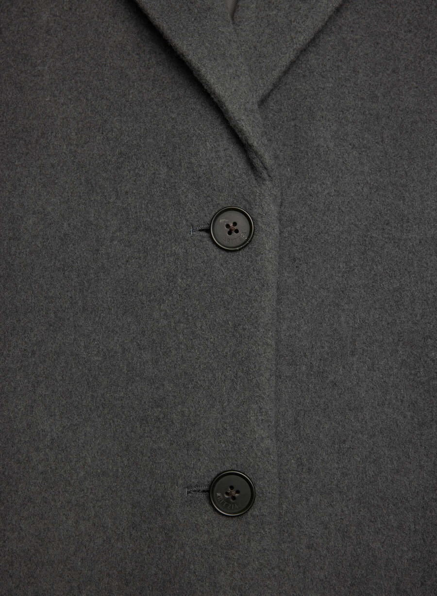 the only coat - soft wool cashmere heather charcoal