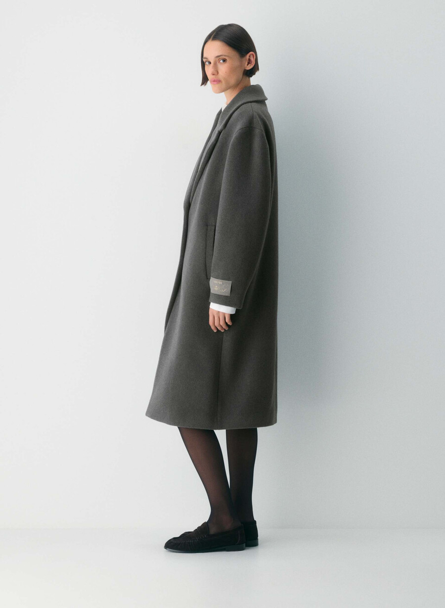 the only coat - soft wool cashmere heather charcoal
