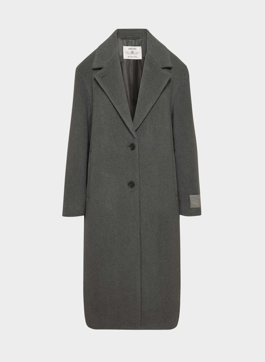 the only coat - soft wool cashmere heather charcoal