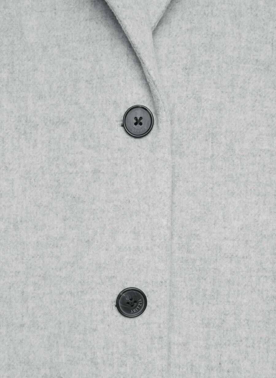the only coat - soft wool cashmere heather light grey