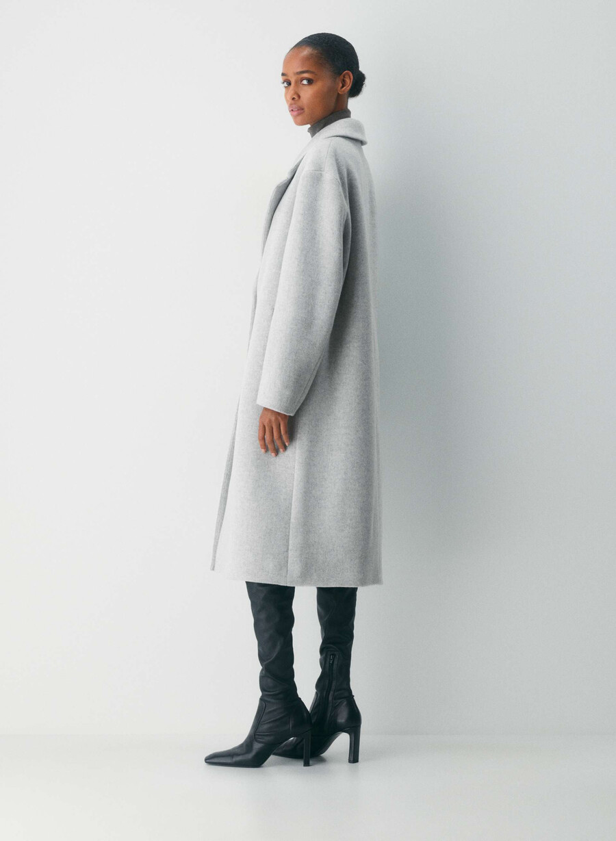the only coat - soft wool cashmere heather light grey