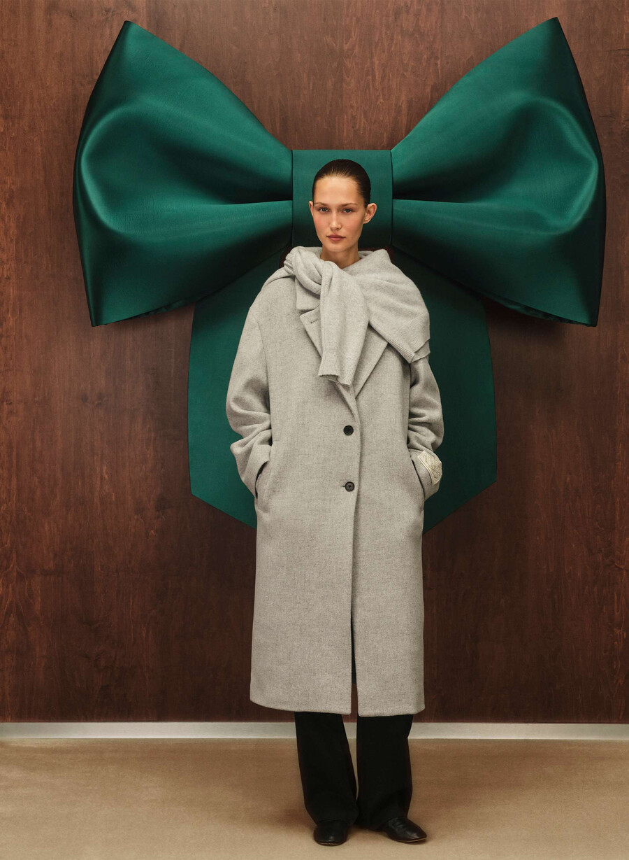 the only coat - soft wool cashmere heather light grey