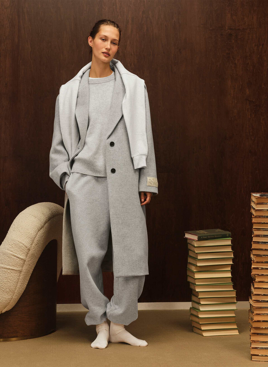 the only coat - soft wool cashmere heather light grey