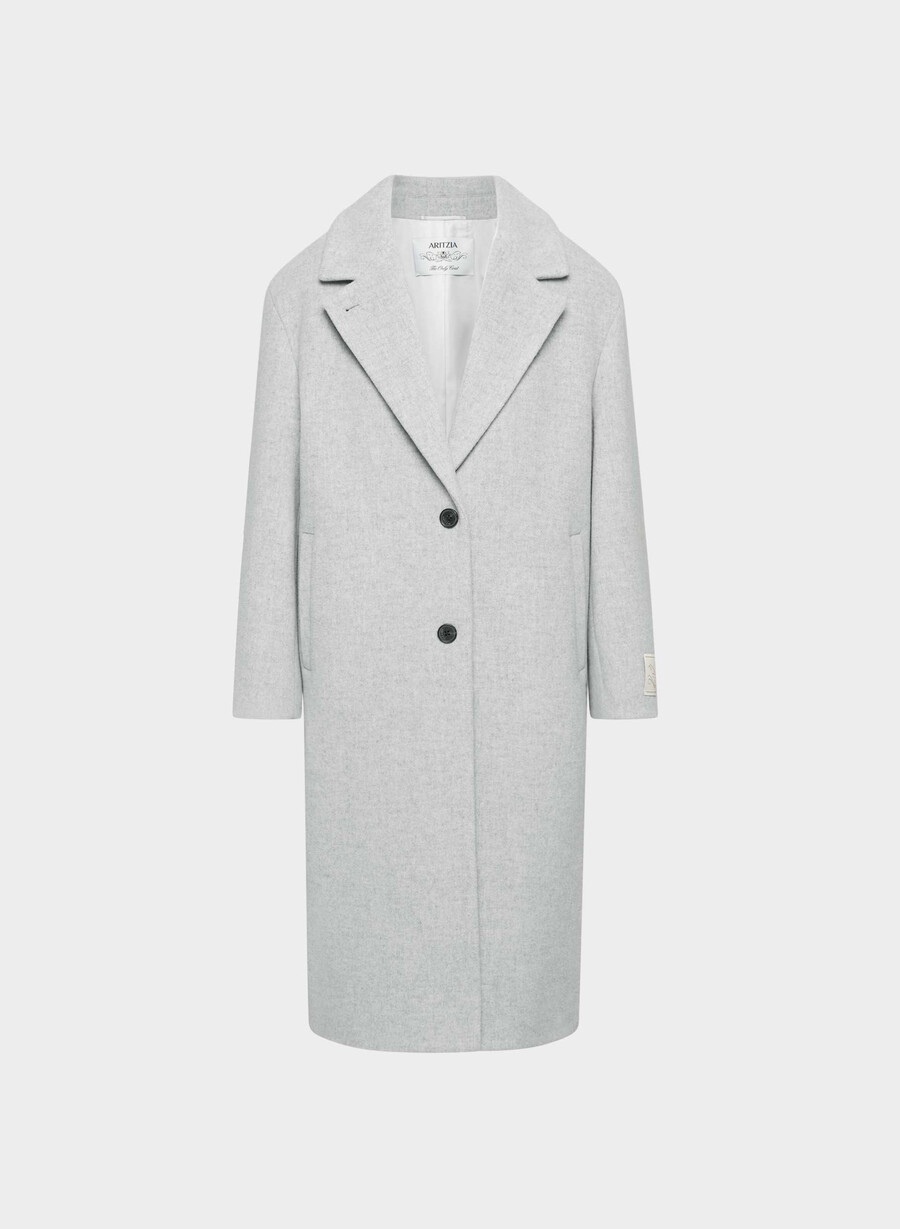 the only coat - soft wool cashmere heather light grey