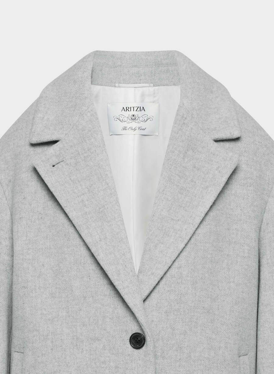 the only coat - soft wool cashmere heather light grey