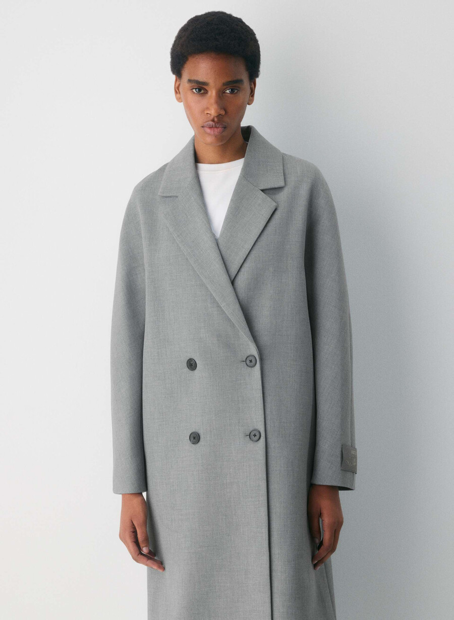 the slouch coat - ressential heather dark grey