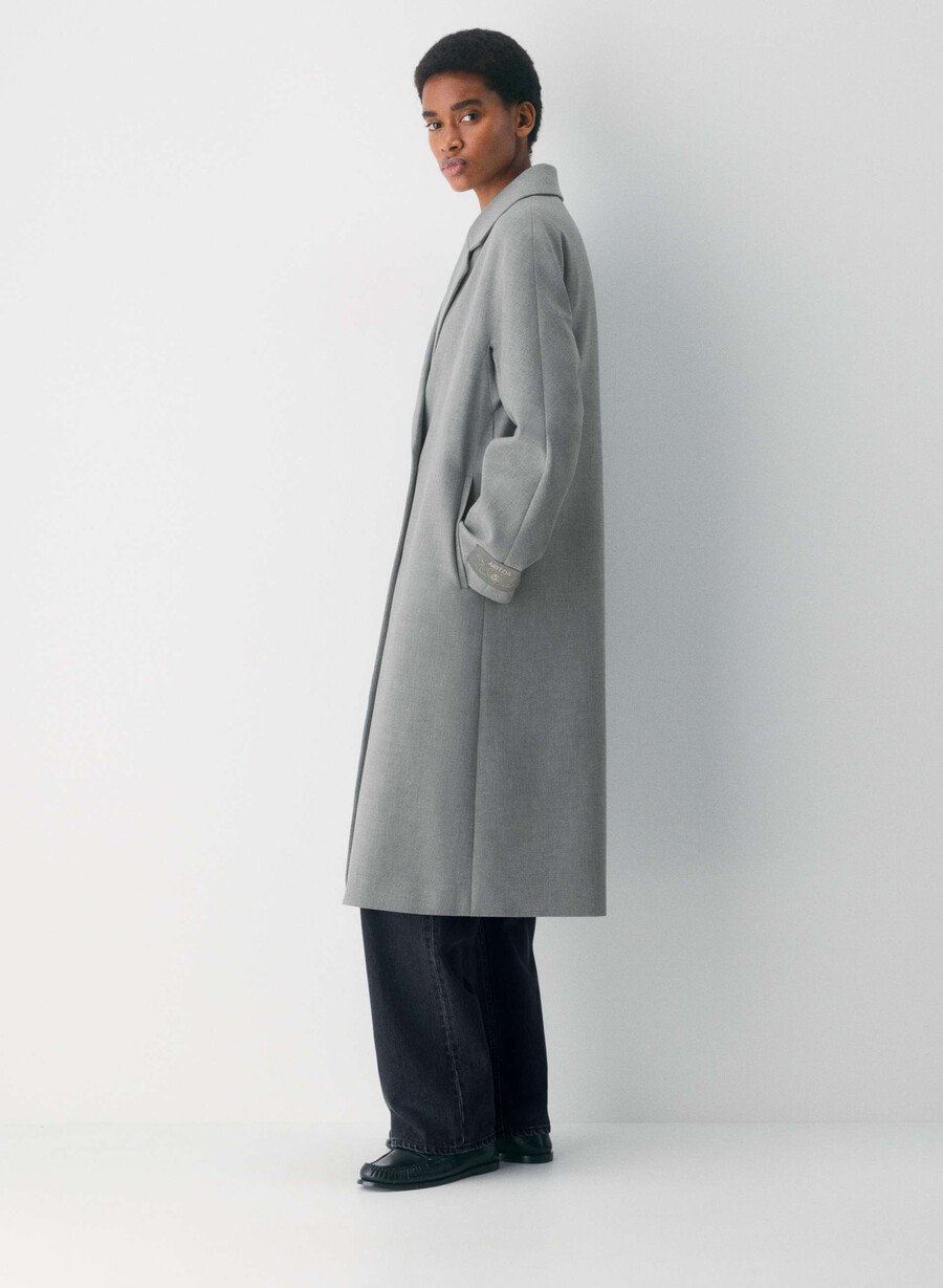the slouch coat - ressential heather dark grey