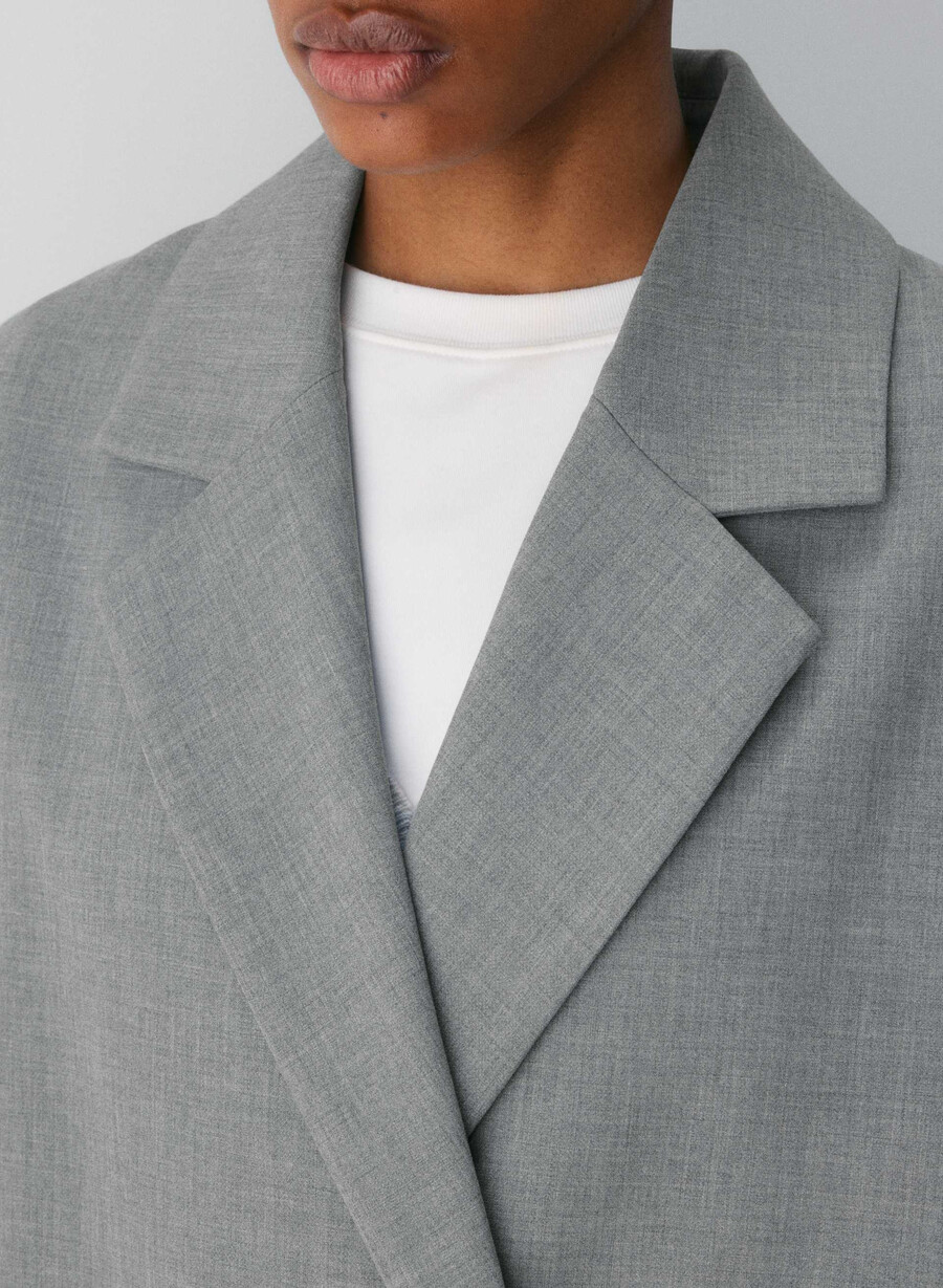 the slouch coat - ressential heather dark grey