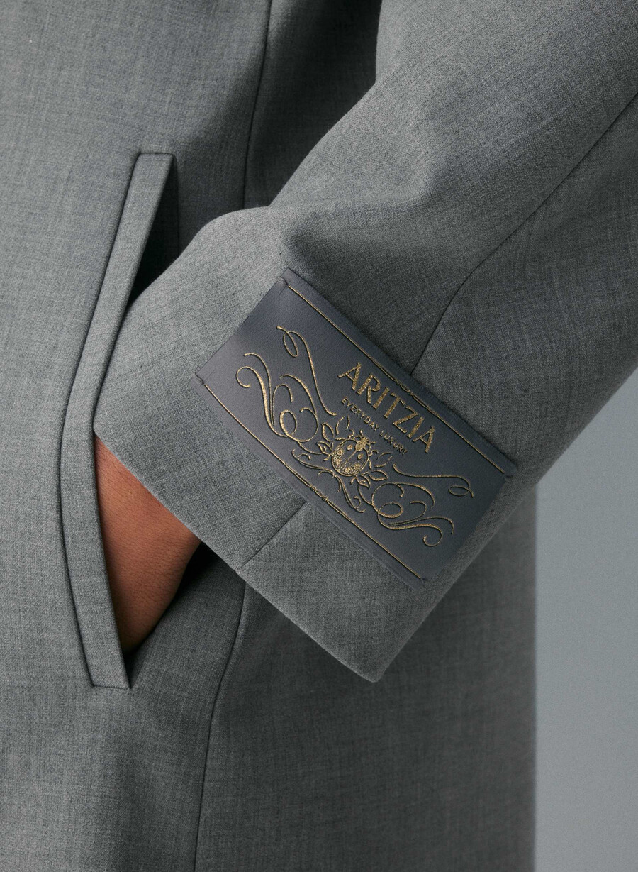 the slouch coat - ressential heather dark grey