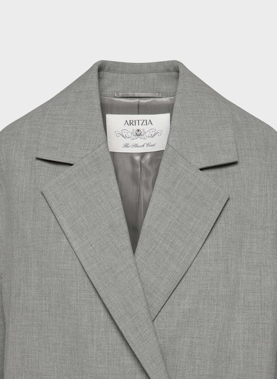 the slouch coat - ressential heather dark grey