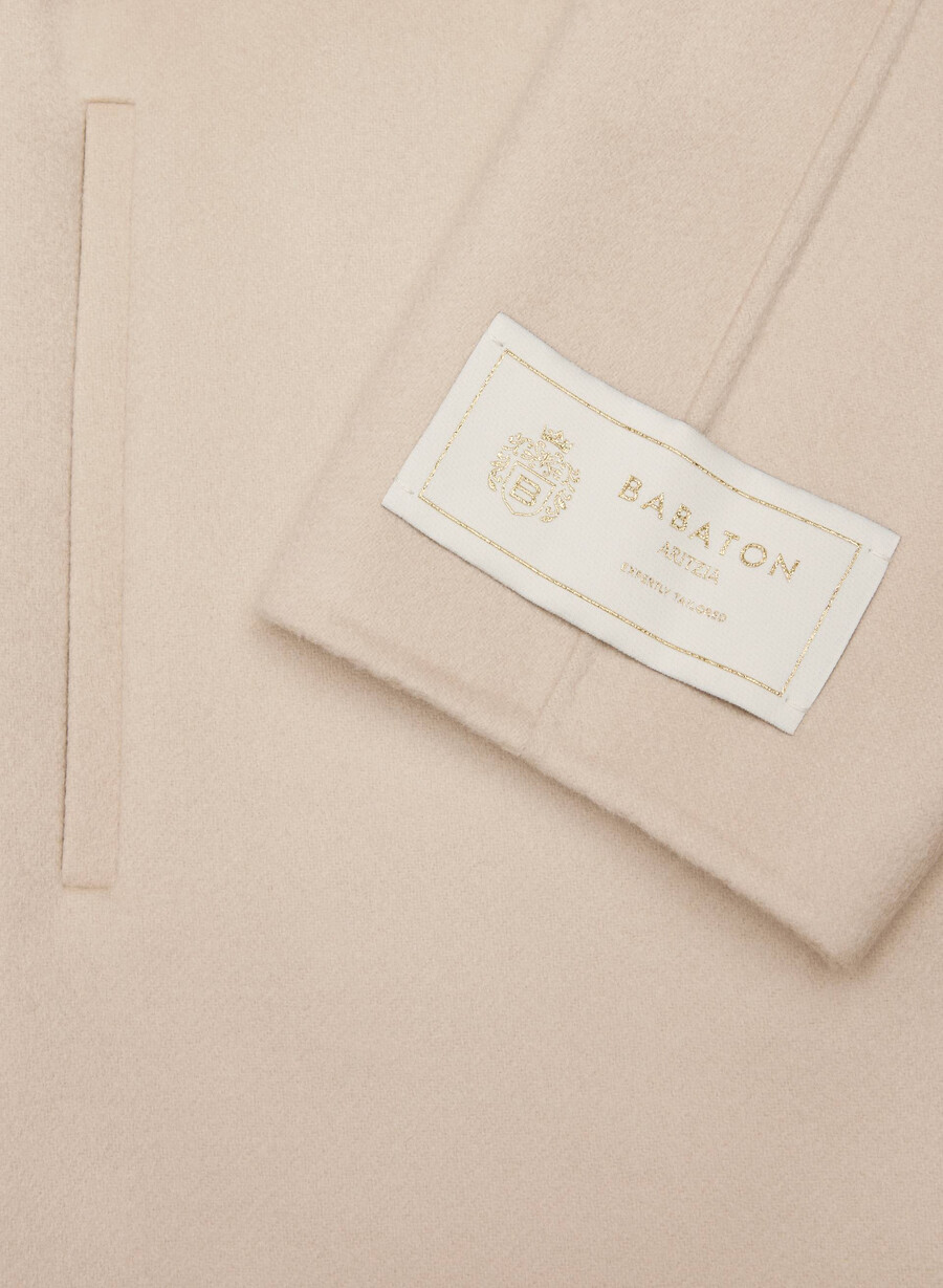 the slouch double-faced coat - luxe rewool marcona beige
