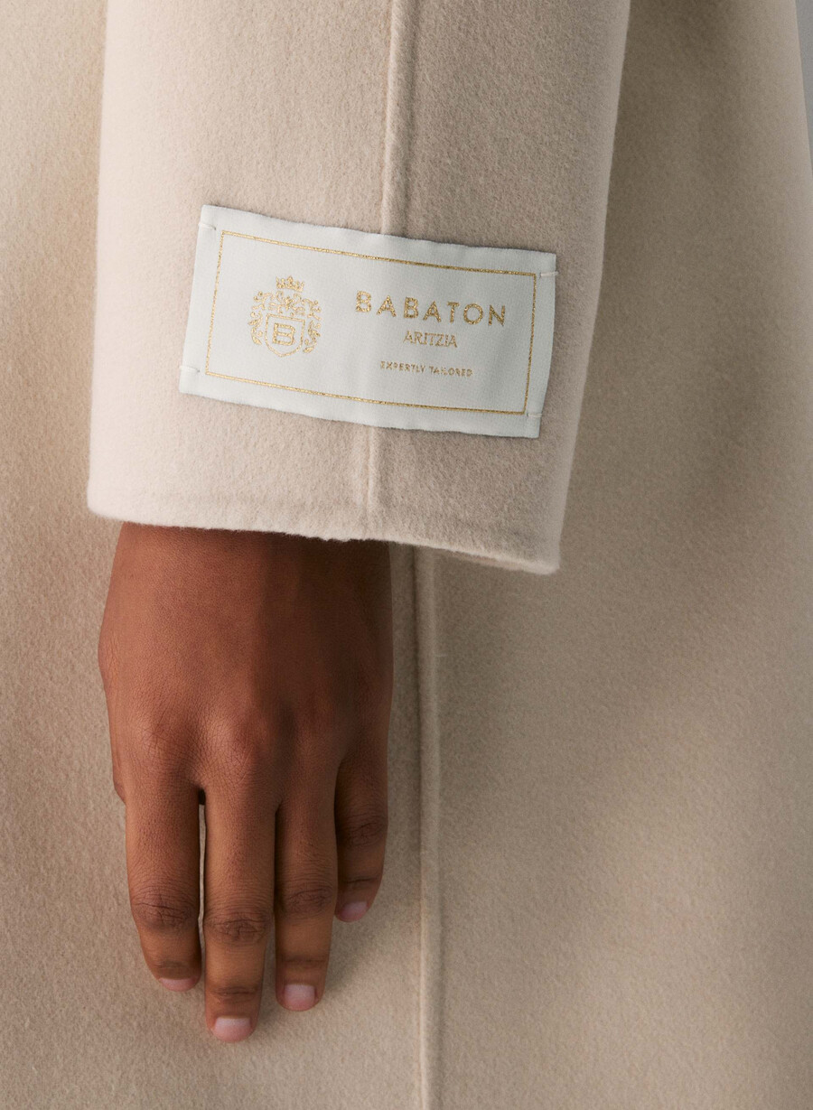the slouch double-faced coat - luxe rewool marcona beige