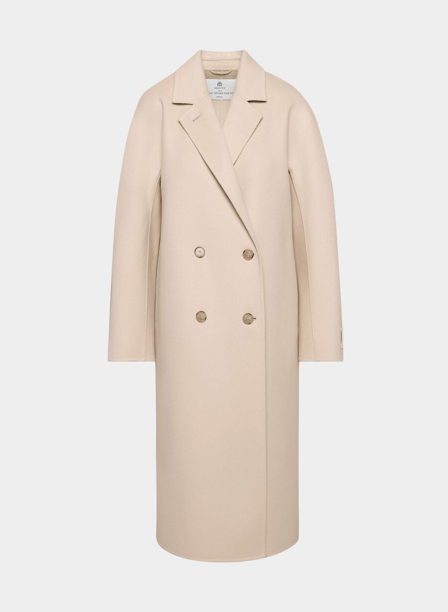 the slouch double-faced coat - luxe rewool marcona beige