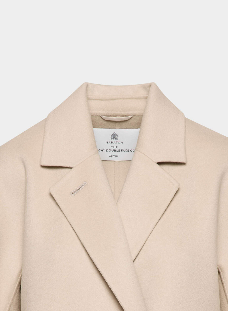 the slouch double-faced coat - luxe rewool marcona beige