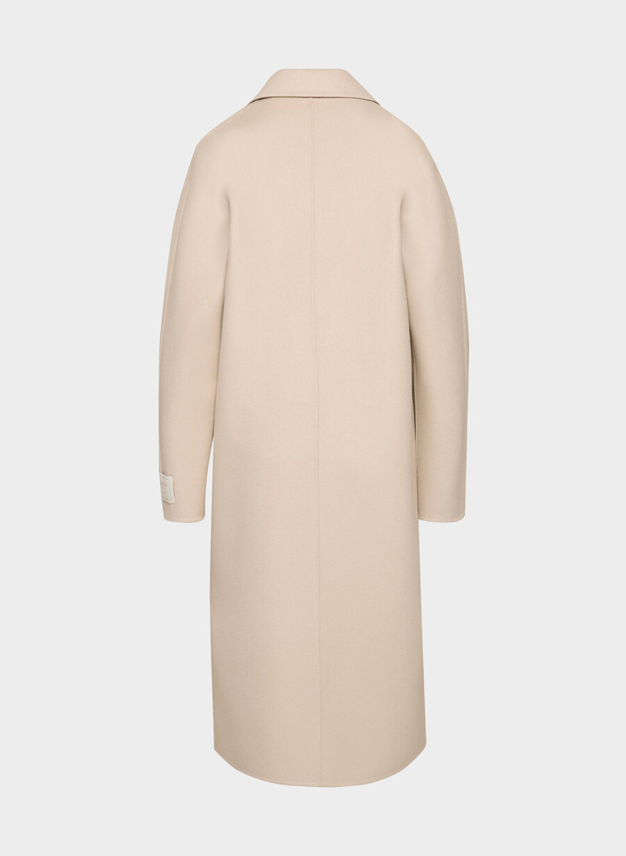 the slouch double-faced coat - luxe rewool marcona beige