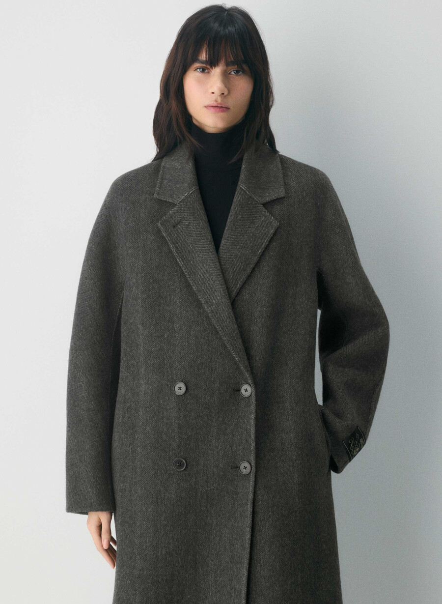 the slouch double-faced coat - luxe rewool kent hrgbn h chlh b