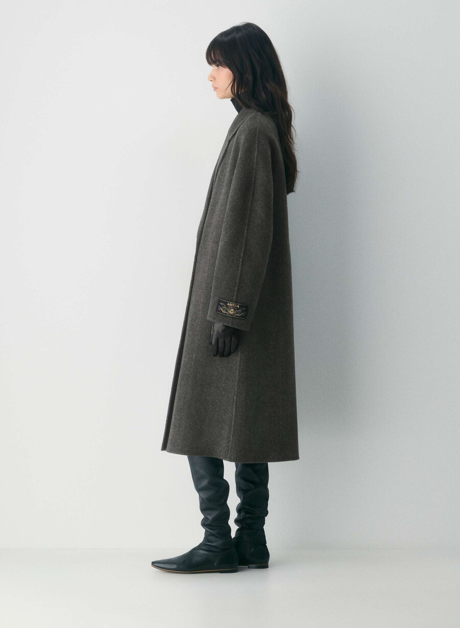 the slouch double-faced coat - luxe rewool kent hrgbn h chlh b