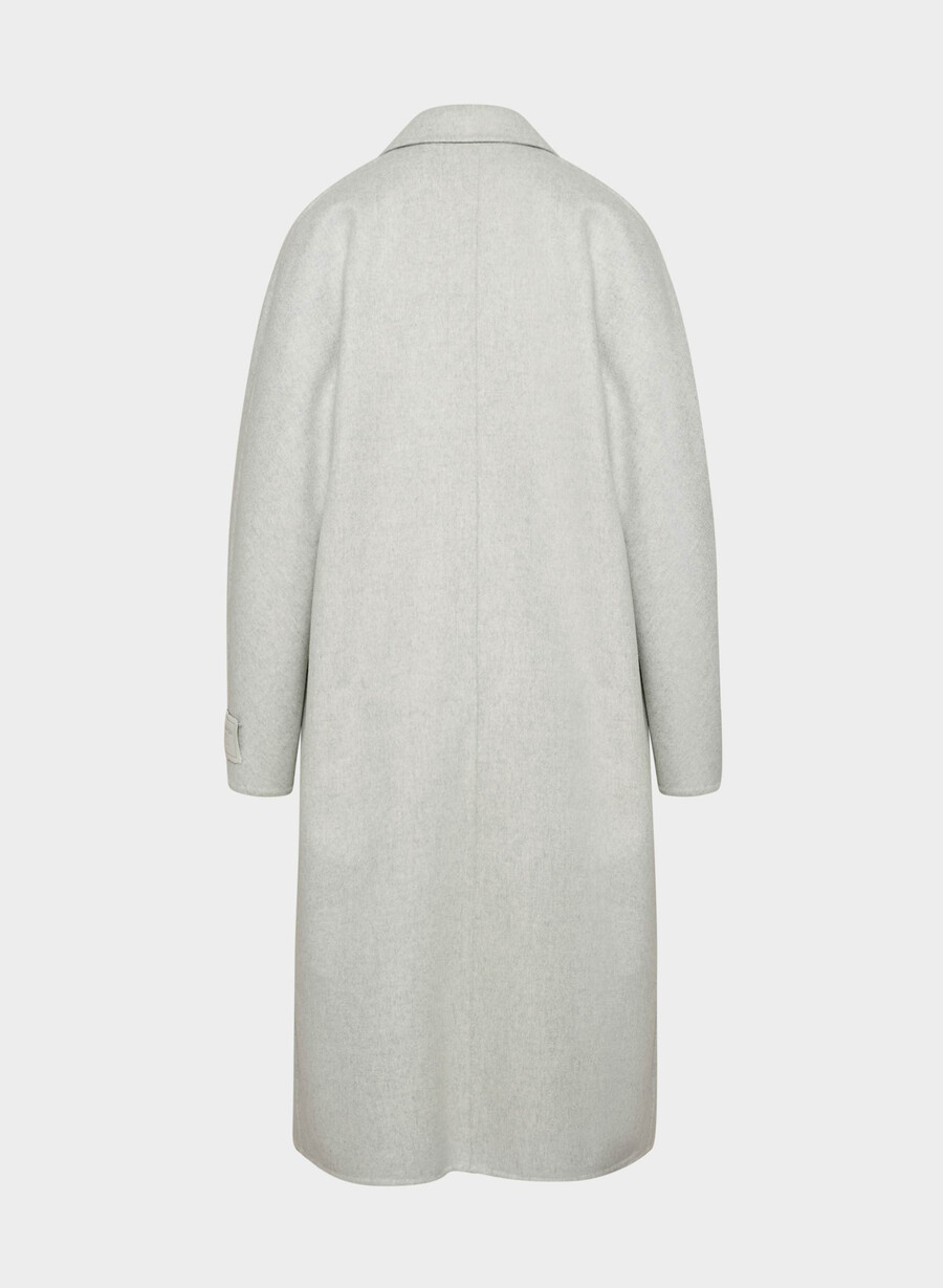 the slouch double-faced coat - luxe rewool heather light grey