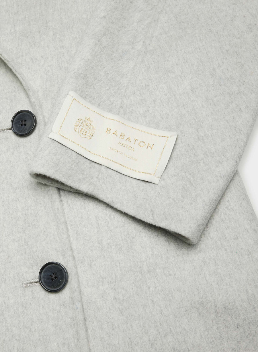 the slouch double-faced coat - luxe rewool heather light grey