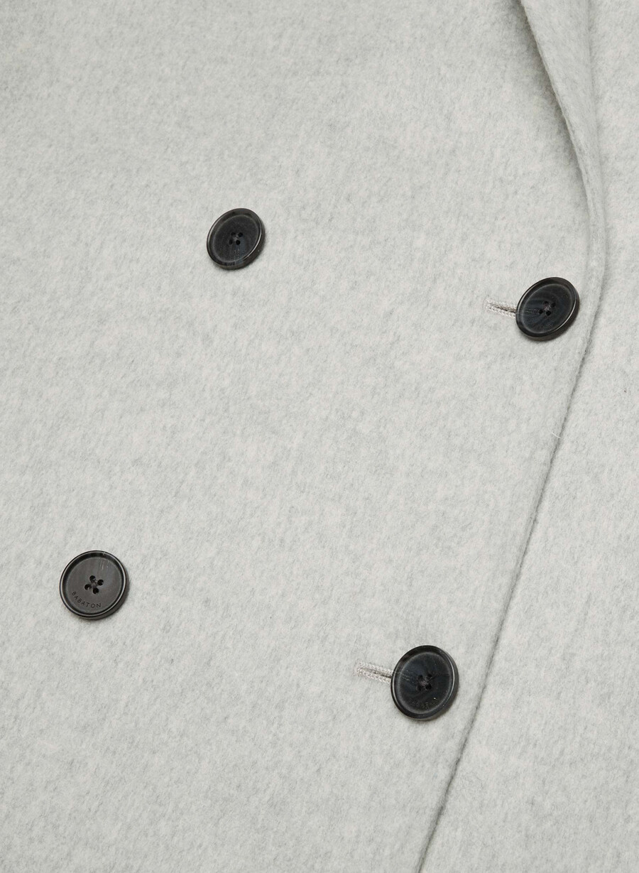 the slouch double-faced coat - luxe rewool heather light grey